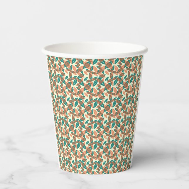 Abstract leaf pattern paper cups (Back)