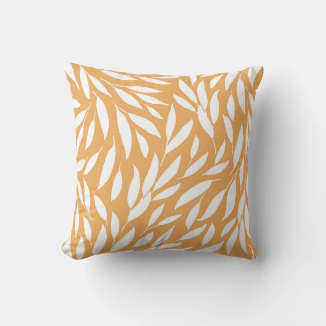 Abstract Leaf Throw Pillow (Front)