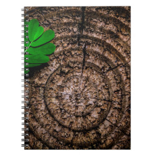 Abstract leaf tree stump green notebook