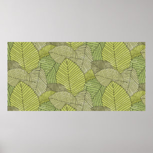 Abstract leafs pattern colorful poster