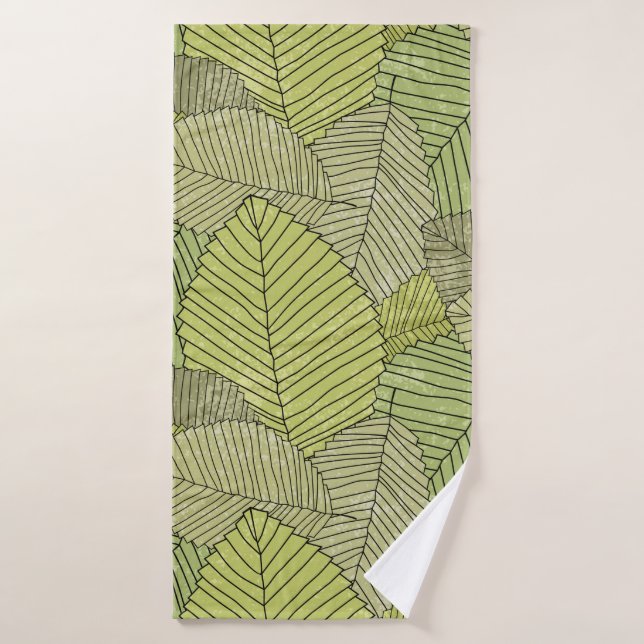 Abstract leafs pattern colourful bath towel (Bath Towel)
