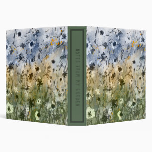 Abstract leaves and flowers wild garden binder