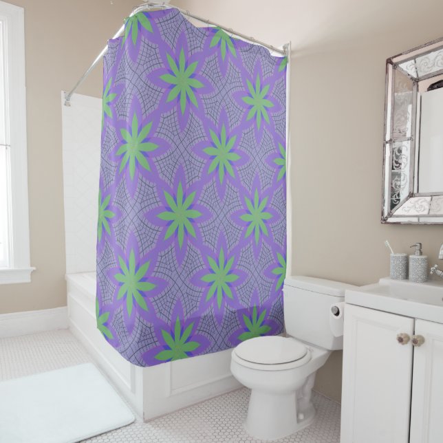 Abstract Leaves, cross hatches, Lavender Bg.  (In Situ)
