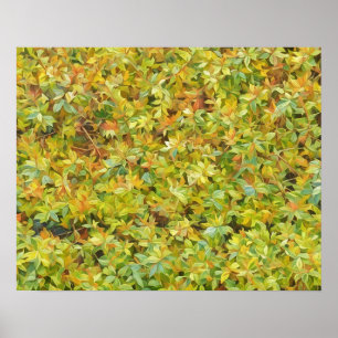 Abstract Leaves Green Watercolor Style Art Poster