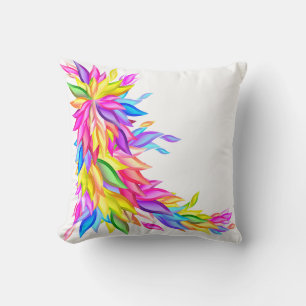 Abstract Leaves in Full Colour American MoJo Pillo Throw Pillow