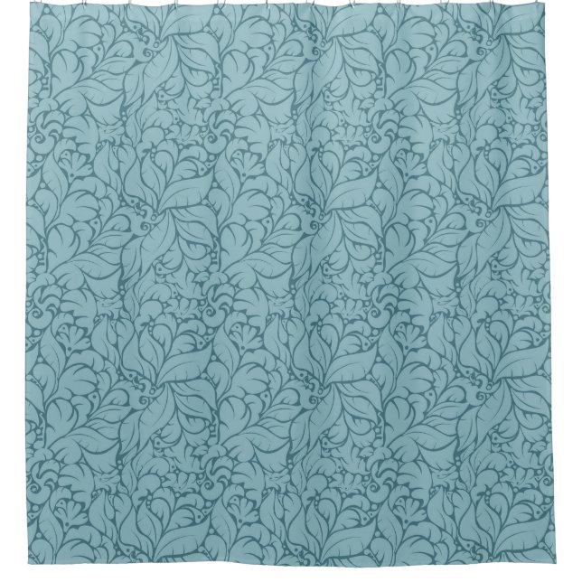 Abstract leaves muted teal pattern (Front)