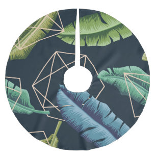Abstract Leaves: Polygonal Line Seamless. Brushed Polyester Tree Skirt