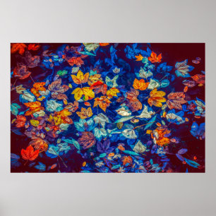 abstract leaves poster