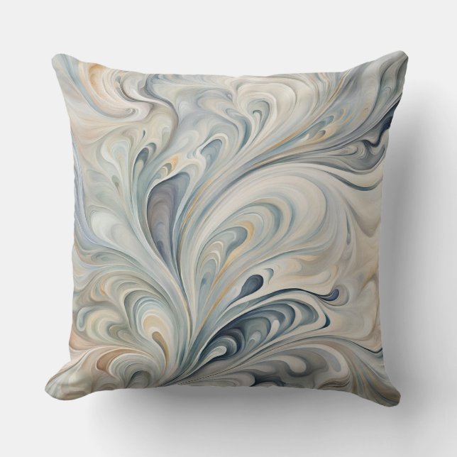 Abstract Leaves Throw Pillow (Front)