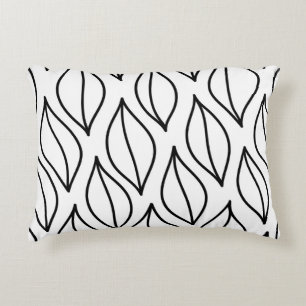 Abstract leaves. Vintage structure. Hand drawn sea Accent Pillow