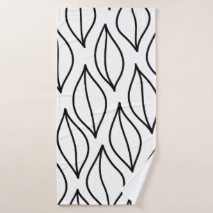 Abstract leaves. Vintage structure. Hand drawn sea Bath Towel