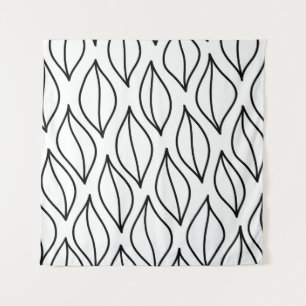 Abstract leaves. Vintage structure. Hand drawn sea Tapestry