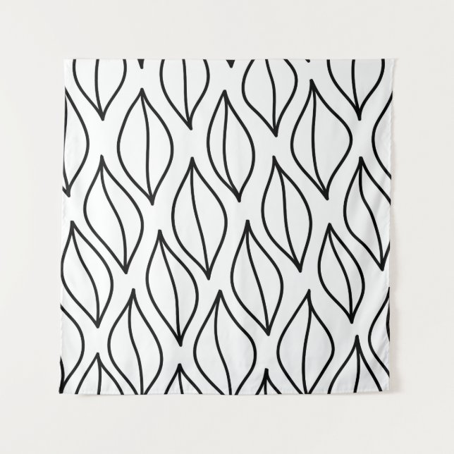 Abstract leaves. Vintage structure. Hand drawn sea Tapestry (Front)