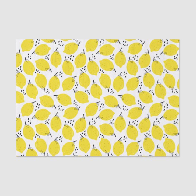 Abstract Lemon Fruit Pattern Decoupage Tissue Paper (Front)