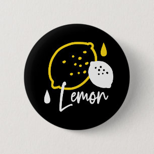 Abstract Lemon Illustration – Fresh Citrus Art 2 Inch Round Button