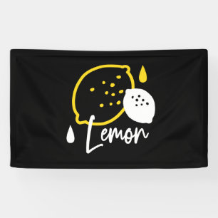 Abstract Lemon Illustration – Fresh Citrus Art Banner