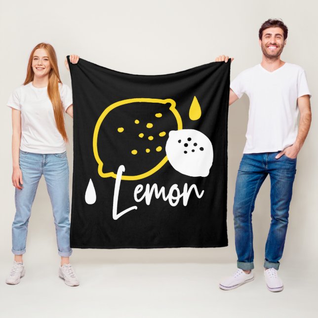 Abstract Lemon Illustration – Fresh Citrus Art Fleece Blanket (In Situ)