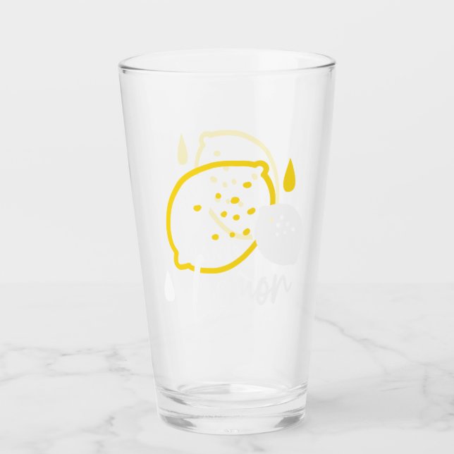Abstract Lemon Illustration – Fresh Citrus Art Glass (Front)