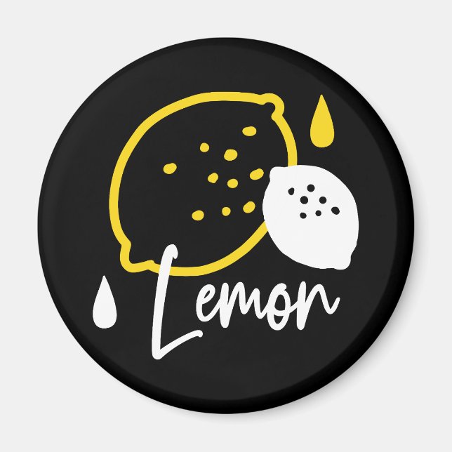 Abstract Lemon Illustration – Fresh Citrus Art Magnet (Front)
