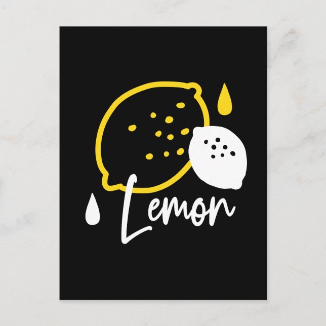 Abstract Lemon Illustration – Fresh Citrus Art Postcard (Front)