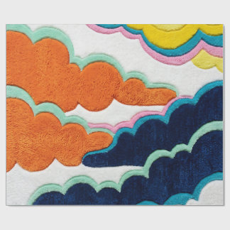 Abstract Lemon Lagoon Mint Cloud Wrapping Paper