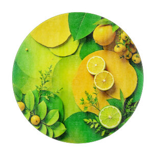 Abstract Lemon Lime Nature Art Cutting Board