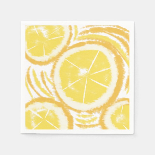 Abstract Lemon Summer Collection Napkin (Front)