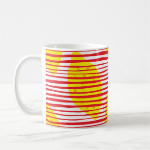 Abstract lemon with leaf seamless pattern. Hand dr Coffee Mug