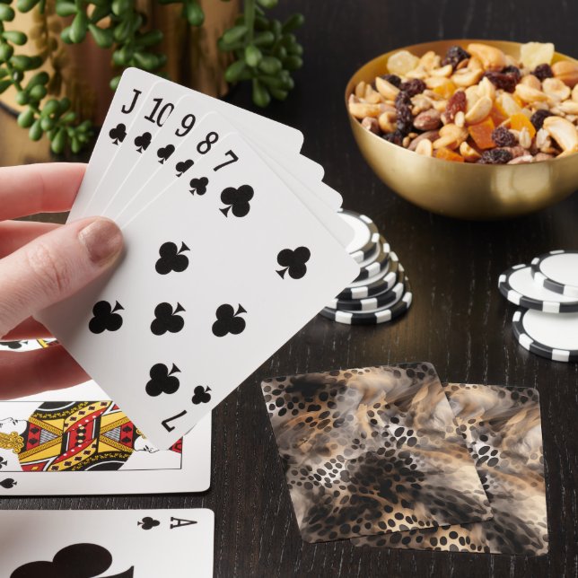 Abstract Leopard Animal Print Playing Cards (In Situ)