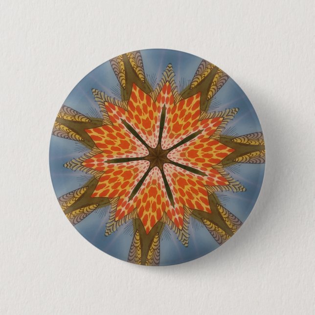 Abstract Leopard Pattern: A Kaleidoscope Effect 2 Inch Round Button (Front)