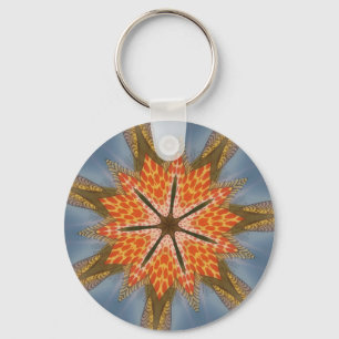 Abstract Leopard Pattern: A Kaleidoscope Effect Keychain