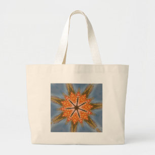 Abstract Leopard Pattern: A Kaleidoscope Effect Large Tote Bag