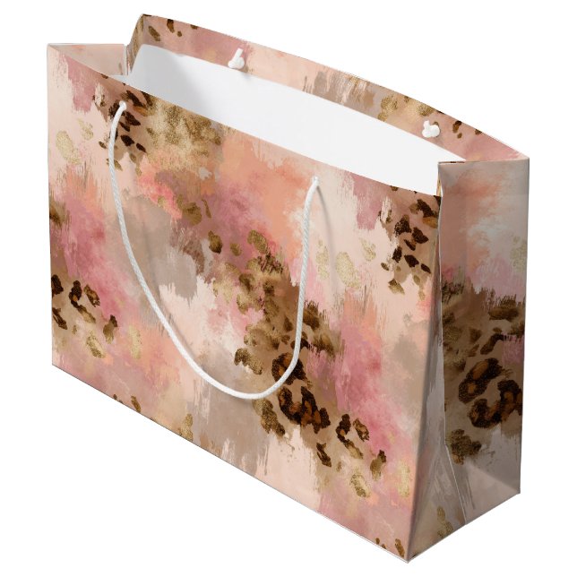 Abstract Leopard Print Large Gift Bag (Back Angled)