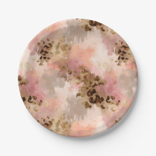 Abstract Leopard Print Paper Plates