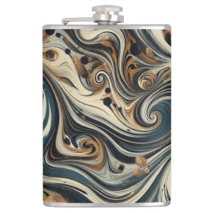 Abstract Leopard Print Swirl Hip Flask