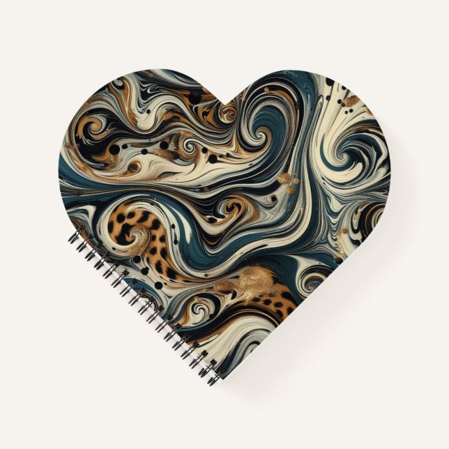 Abstract Leopard Print Swirl Notebook (Front)