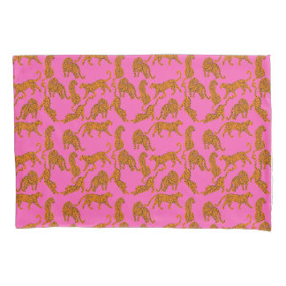 Abstract leopards with red lips and earnings pillowcase