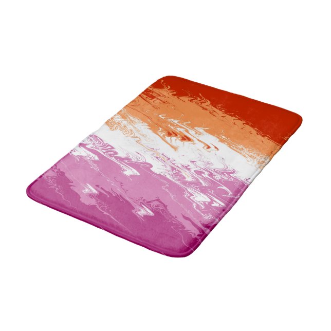 Abstract Lesbian Pride Flag     Bath Mat (Angled)