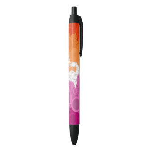 Abstract Lesbian Pride Flag Black Ink Pen