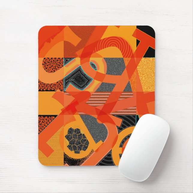 Abstract Letter Art Mouse Pad (With Mouse)