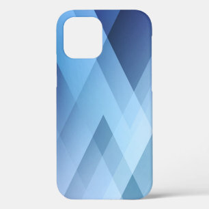 Abstract light background. Blue triangle pattern. iPhone 12 Case