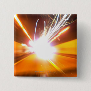 Abstract light beams and effects 2 inch square button