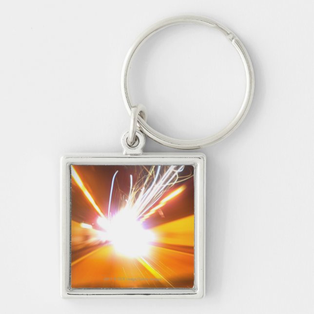 Abstract light beams and effects keychain (Front)