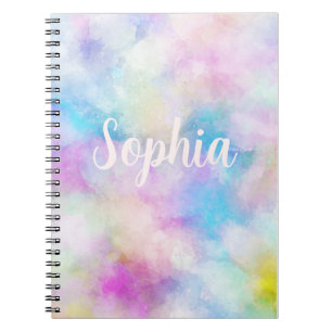 Abstract light colours dreamish pink blue sky notebook