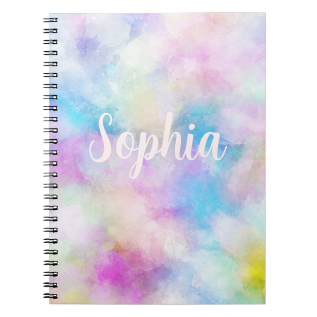 Abstract light colours dreamish pink blue sky notebook (Front)