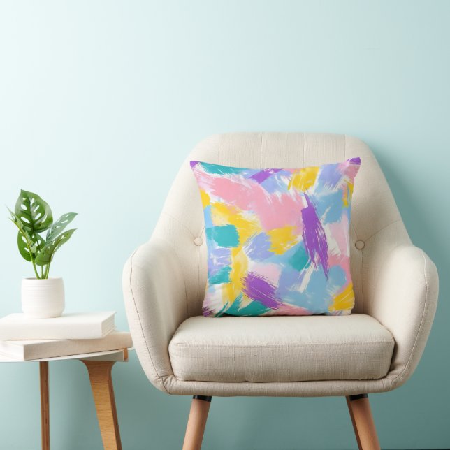 Abstract Light Colours Pattern Throw Pillow (Chair)
