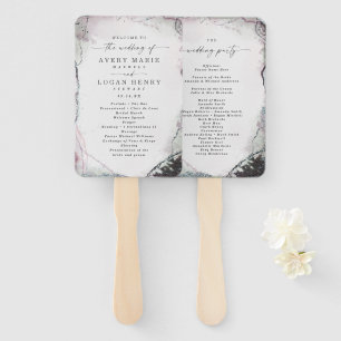 Abstract Light Purple Wedding Ceremony Program Hand Fan