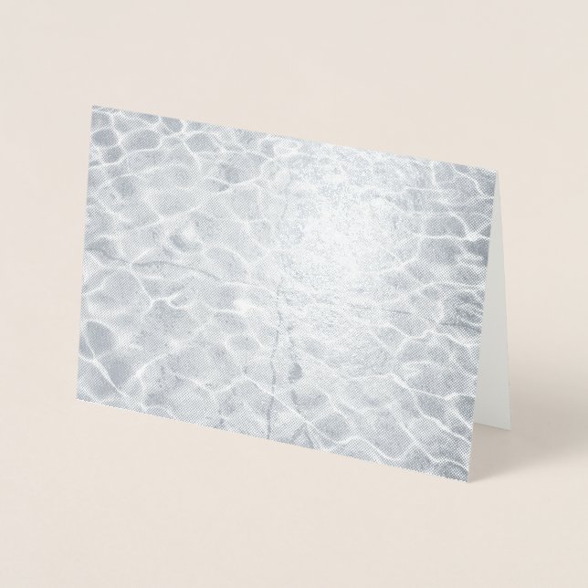 Abstract Light Reflections On Silver Water Foil Card (Front)
