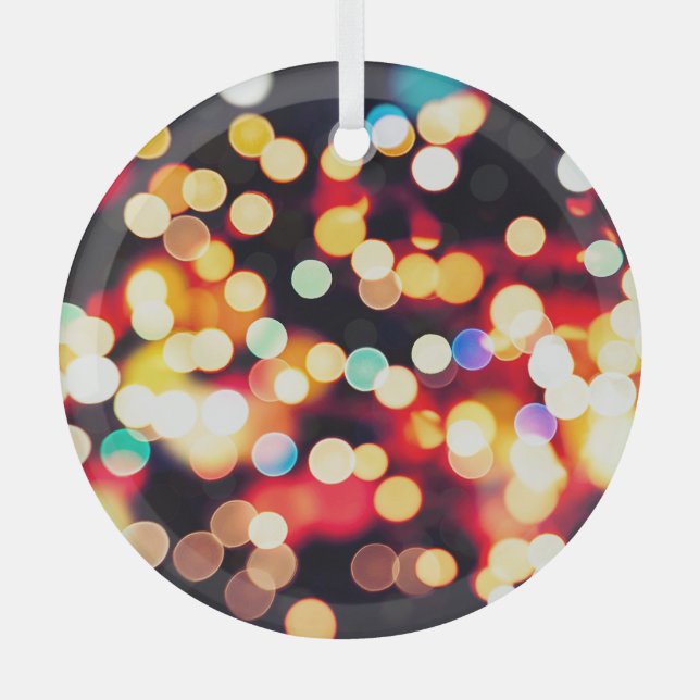 Abstract Light: Simple Texture Background Glass Ornament (Front)