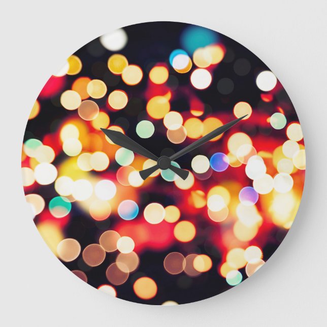 Abstract Light: Simple Texture Background Large Clock (Front)